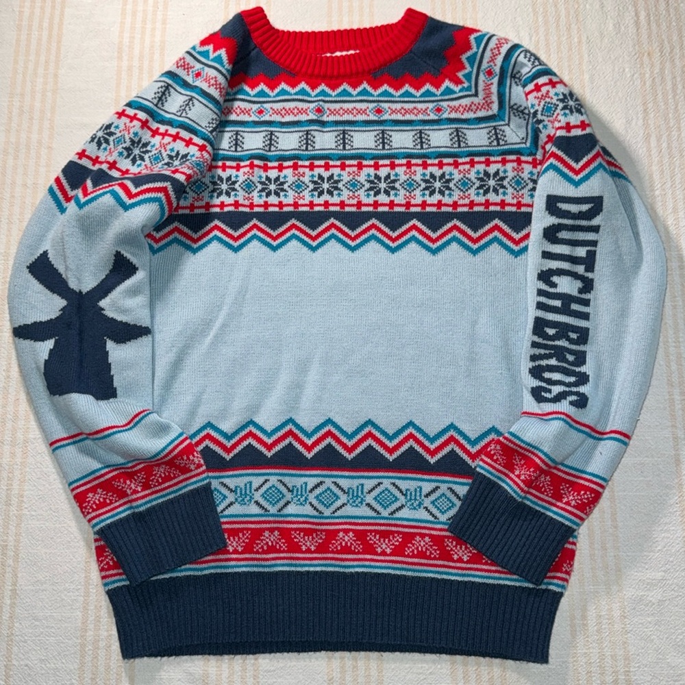 DUTCH BROTHERS COFFEE NOT SO UGLY CHRISTMAS SWEATER SIZE LARGE